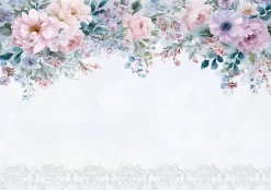 Papier Peint Panoramique Intissé Fleurs Suspendu Bleu - 300x210 cm - Papier Peint Chambre et salon