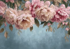 Papier Peint Panoramique Intissé Fleurs Suspendu Rose - 350x250 cm - Papier Peint Chambre et salon
