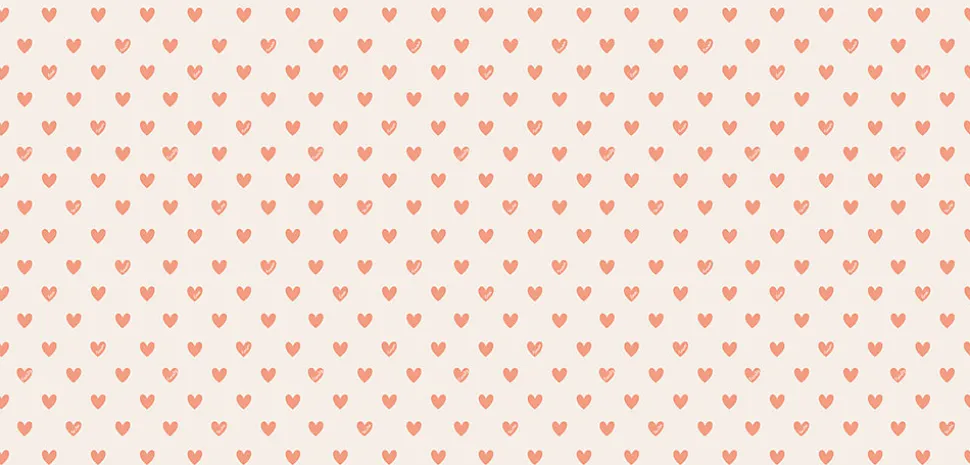 Papier peint panoramique enfant Amour Coeur, Orange 450 x 250cm