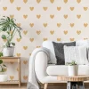 Papier peint panoramique enfant Amour Coeur, Jaune 150 x 250cm