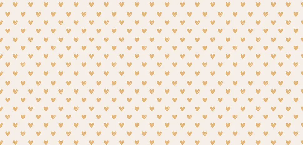 Papier peint panoramique enfant Amour Coeur, Jaune 150 x 250cm