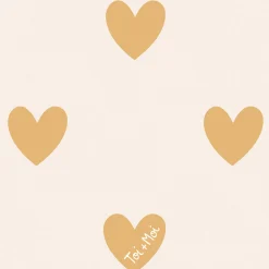 Papier peint panoramique enfant Amour Coeur, Jaune 150 x 250cm