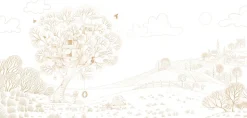 Papier peint panoramique enfant Cabane en plein air, Beige 150 x 250cm