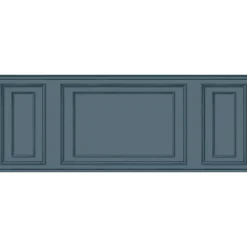 Papier peint panoramique, bleu vert, effet garantit trompe l'oeil, boiseries soubassement, 75 cm X 200 cm