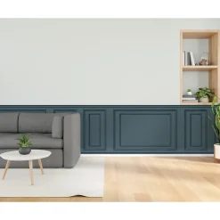 Papier peint panoramique, bleu vert, effet garantit trompe l'oeil, boiseries soubassement, 75 cm X 200 cm