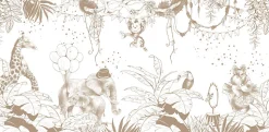 Papier peint panoramique enfant Cirque de la jungle, Brun clair 510 x 250cm
