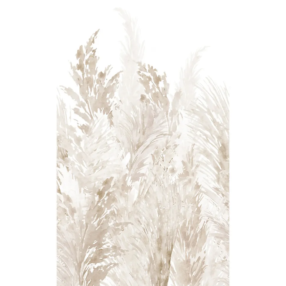 Papier peint panoramique intissé pampas beige, 3 lés, L.280 x l.159 cm Grandeco