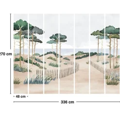 Papier peint panoramique - Les Landes - Multicolore - intissé : 150g/m² - 7 lés : 336x270cm