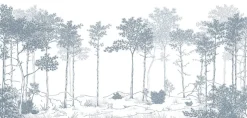 Papier peint panoramique Balade dans les bois, Bleu 150 x 250cm