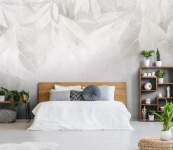 Papier Peint Panoramique Intissé Béton Boho 400x280 cm - Colle Inclus - Chambre et Salon - Moderne Papier Peint