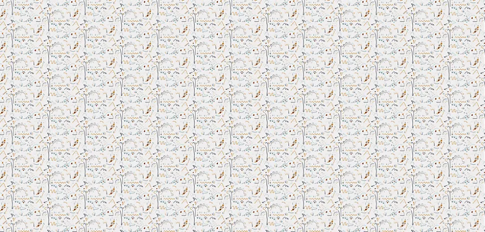 Papier peint panoramique enfant Dinosaures Lines, Terra cotta 225 x 250cm