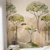 Papier peint panoramique intissé forêt beige, vert, 2 lés, L.280 x l.159 cm Grandeco Ravello