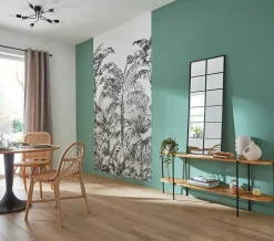 Papier peint panoramique Intissé GoodHome Turman noir et blanc 280 x 159 cm