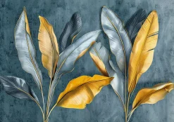 Papier Peint Panoramique Intissé Feuilles Nature 400x280 cm - Colle Inclus - Moderne XXL Papier Peint por Chambre Salon
