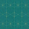 Papier peint Park avenue vinyle intissé motif art déco vert et or