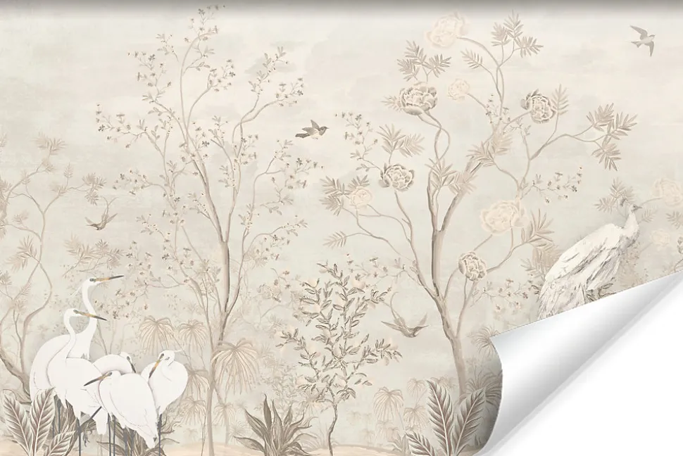 Papier Peint Photo ARBRES Feuilles Oiseaux Pour Salon 368cm x 254cm