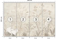 Papier Peint Photo ARBRES Feuilles Oiseaux Pour Salon 368cm x 254cm