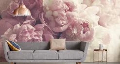 Papier Peint Photo Intissé FLEURS Pivoines Roses Pour La Chambre 450cm x 300cm