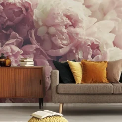 Papier Peint Photo Intissé FLEURS Pivoines Roses Pour La Chambre 450cm x 300cm
