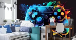 Papier Peint Photo MANETTE DE JEU Abstraction Pour Chambre D'Adolescent 360cm x 240cm