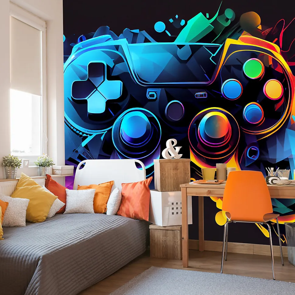 Papier Peint Photo MANETTE DE JEU Abstraction Pour Chambre D'Adolescent 360cm x 240cm