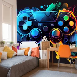 Papier Peint Photo MANETTE DE JEU Abstraction Pour Chambre D'Adolescent 180cm x 120cm