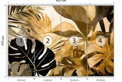 Papier Peint Photo Pour Salon PLANTES Feuilles Tropicales 405cm x 270cm