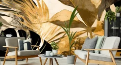 Papier Peint Photo Pour Salon PLANTES Feuilles Tropicales 405cm x 270cm