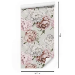Papier Peint PIVOINES Feuilles Nature Pour La Chambre