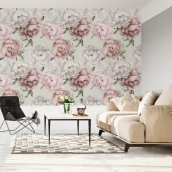 Papier Peint PIVOINES Feuilles Nature Pour La Chambre