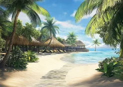 Papier Peint Plage Mer 3D Intissé Panoramique Pour Chambre Cuisine 350x250
