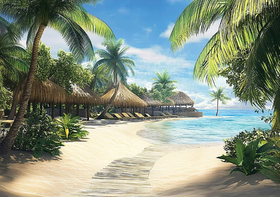 Papier Peint Plage Mer 3D Intissé Panoramique Pour Chambre Cuisine 250x175
