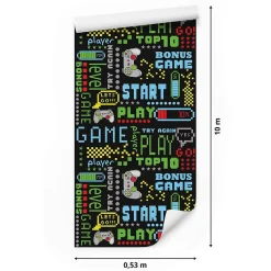 Papier Peint Pour Chambre D'Enfant JEU Sous-Titres Colorés