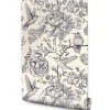 Papier Peint Pour La Chambre OISEAUX Fleurs Retro