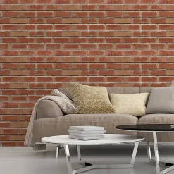 Papier Peint Pour la Chambre Intissé Brique Rouge Effet 3D