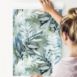 Papier Peint Pour La Chambre FEUILLES Plantes Aquarelle