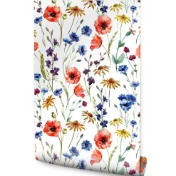 Papier Peint Pour La Chambre FLEURS Coquelicots Colorés Plantes