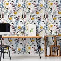 Papier Peint Pour La Chambre FLEURS Colorés Style Slave