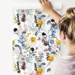 Papier Peint Pour La Chambre FLEURS Colorés Style Slave