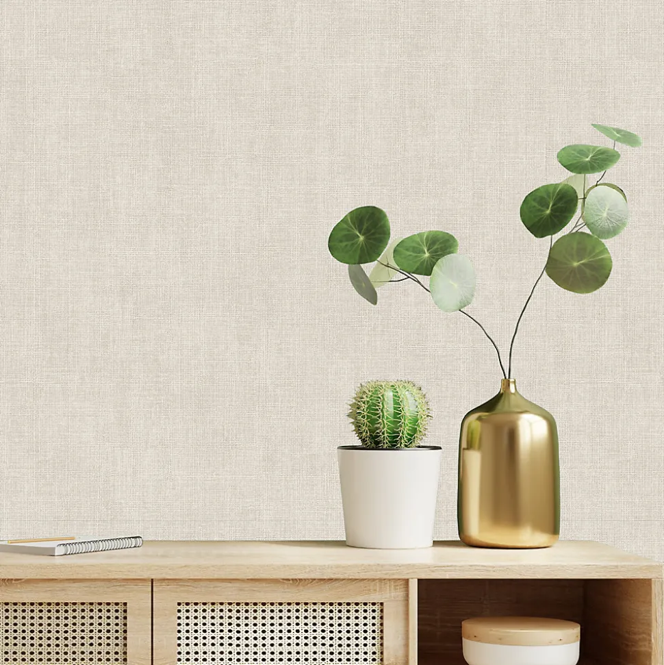 Papier peint pré-encollé Easy Roll vinyle intissé uni grège l.53 x L.1005 cm, GoodHome Coppins