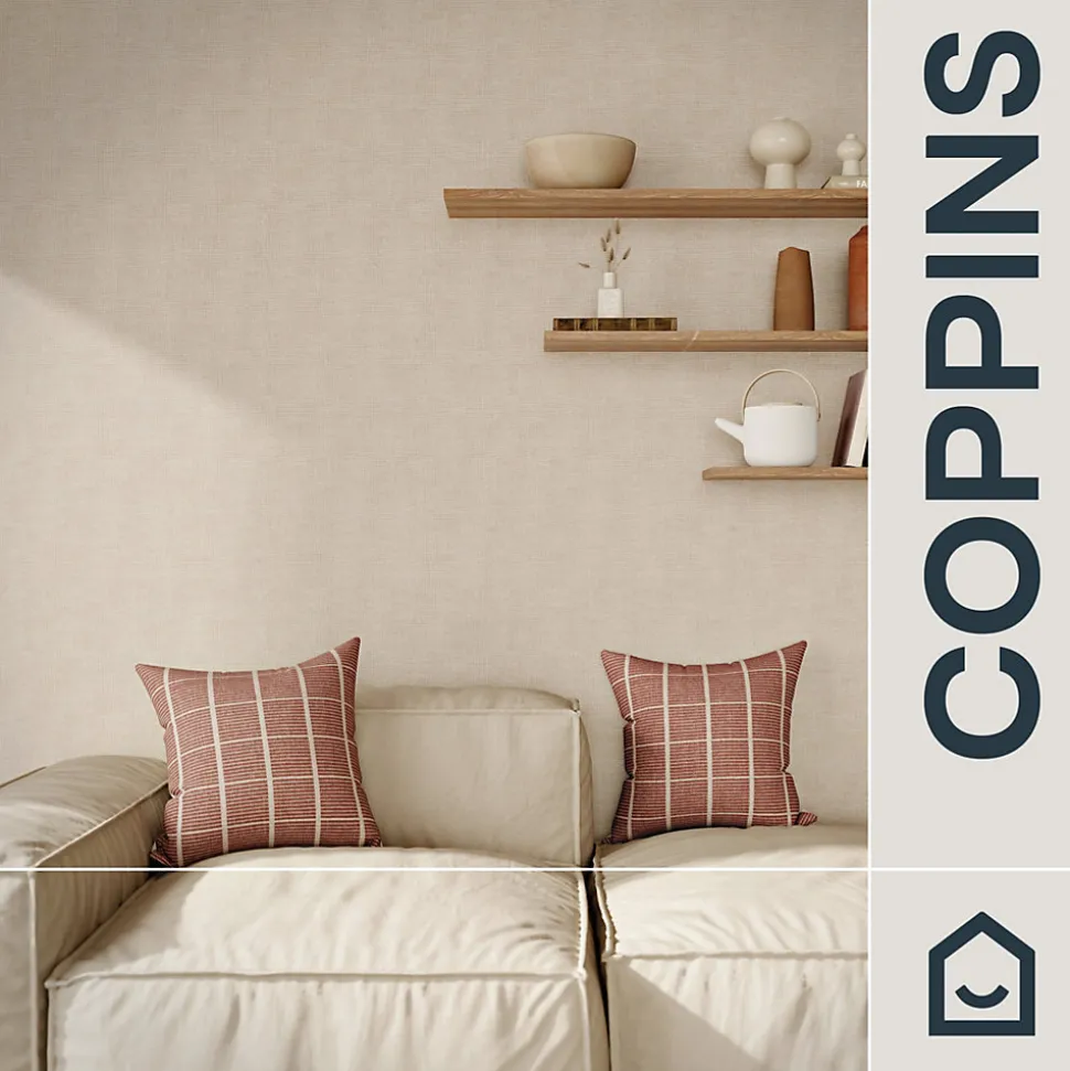 Papier peint pré-encollé Easy Roll vinyle intissé uni grège l.53 x L.1005 cm, GoodHome Coppins