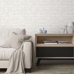 Papier peint pré-encollé vinyle intissé géométrique Easy Roll GoodHome Ascott beige l.53 x H.1005 cm