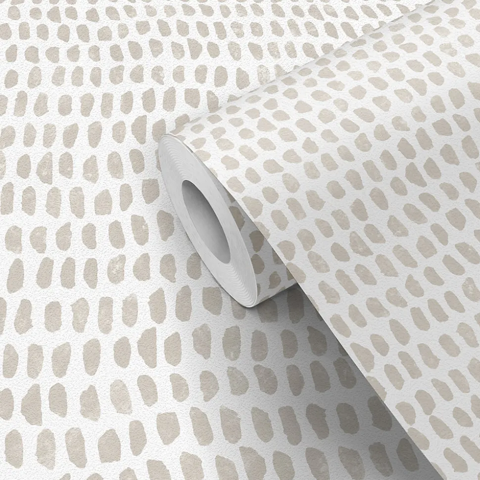Papier peint pré-encollé vinyle intissé géométrique Easy Roll GoodHome Ascott beige l.53 x H.1005 cm