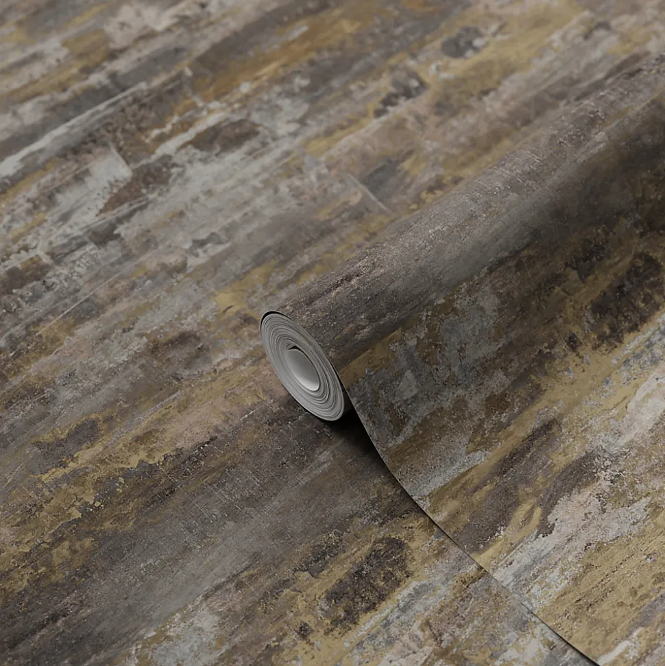 Papier peint pré-encollé vinyle intissé effet mur de béton GoodHome Asisite aspect béton gris l.53 x H.1005 cm