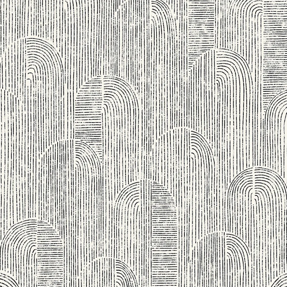 Papier peint pré-encollé vinyle intissé géométrique Easy Roll GoodHome Brya noir l.53 x H.1005 cm
