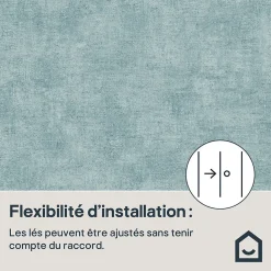 Papier peint pré-encollé vinyle intissé uni bleu pailleté Easy Roll GoodHome Bagatelle l.53 x H.1005 cm
