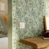 Papier peint pré-encollé vinyle intissé fleuri Easy Roll GoodHome Begonia vert l.53 x H.1005 cm