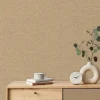 Papier peint pré-encollé vinyle intissé uni Easy Roll GoodHome Pufos beige l.53 x H.1005 cm