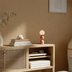 Papier peint pré-encollé vinyle intissé uni Easy Roll GoodHome Pufos beige l.53 x H.1005 cm