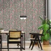 Papier peint pré-encollé vinyle intissé feuillage Easy Roll GoodHome Baotou feuilles roses l.53 x H.1005 cm